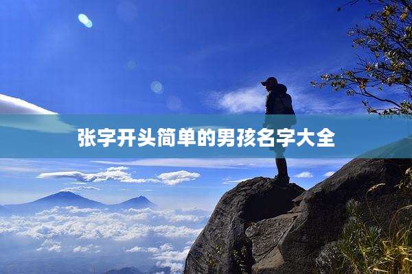 张字开头简单的男孩名字大全