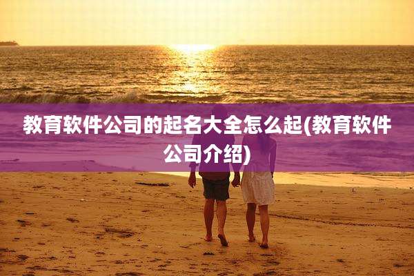 教育软件公司的起名大全怎么起(教育软件公司介绍)