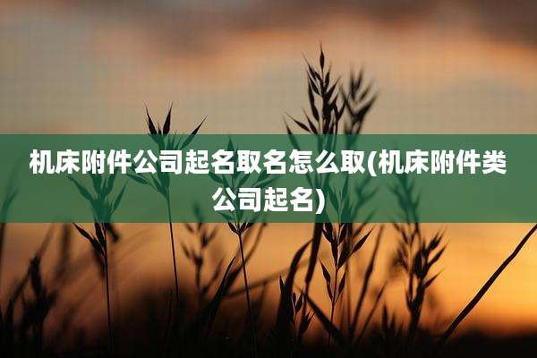 机床附件公司起名取名怎么取(机床附件类公司起名)