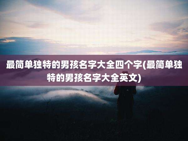 最简单独特的男孩名字大全四个字(最简单独特的男孩名字大全英文)