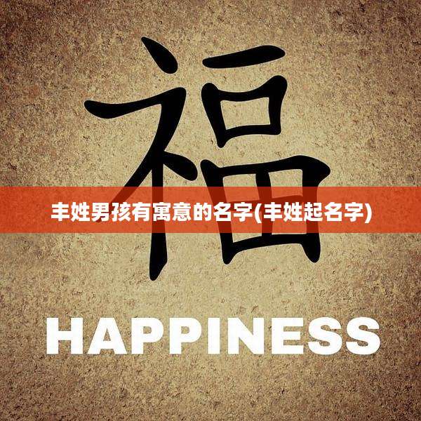 丰姓男孩有寓意的名字(丰姓起名字)