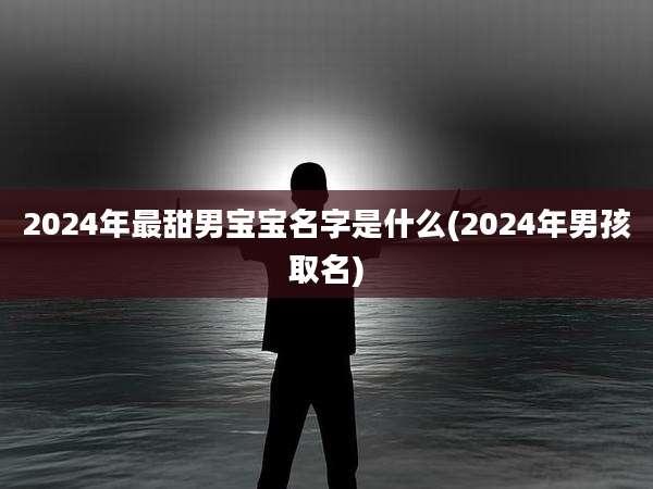2024年最甜男宝宝名字是什么(2024年男孩取名)