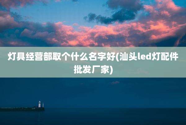 灯具经营部取个什么名字好(汕头led灯配件批发厂家)