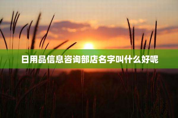 日用品信息咨询部店名字叫什么好呢