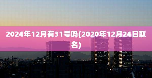 2024年12月有31号吗(2020年12月24日取名)
