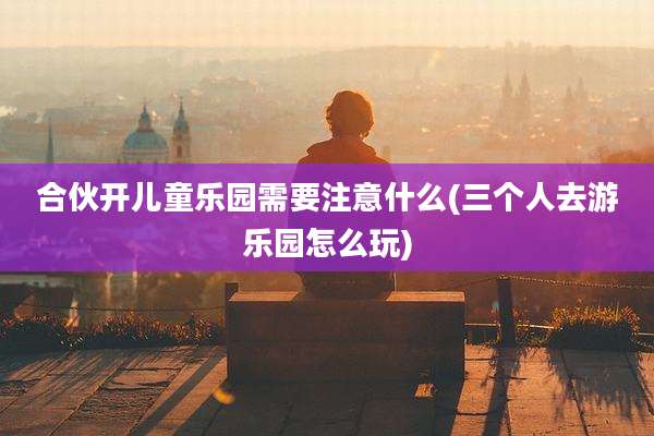 合伙开儿童乐园需要注意什么(三个人去游乐园怎么玩)