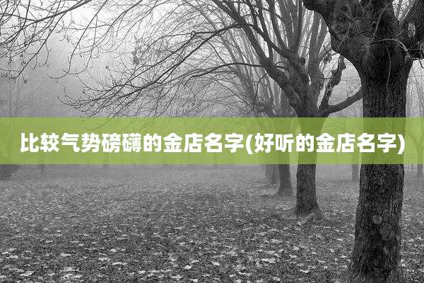 比较气势磅礴的金店名字(好听的金店名字)