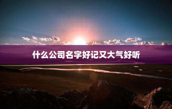 什么公司名字好记又大气好听