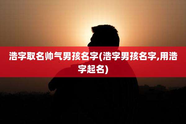 浩字取名帅气男孩名字(浩字男孩名字,用浩字起名)