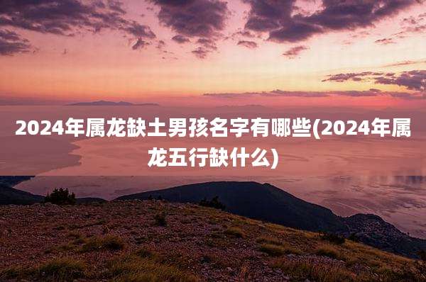 2024年属龙缺土男孩名字有哪些(2024年属龙五行缺什么)