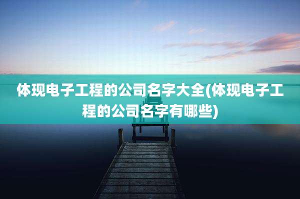 体现电子工程的公司名字大全(体现电子工程的公司名字有哪些)