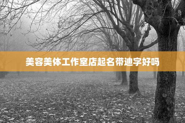 美容美体工作室店起名带迪字好吗