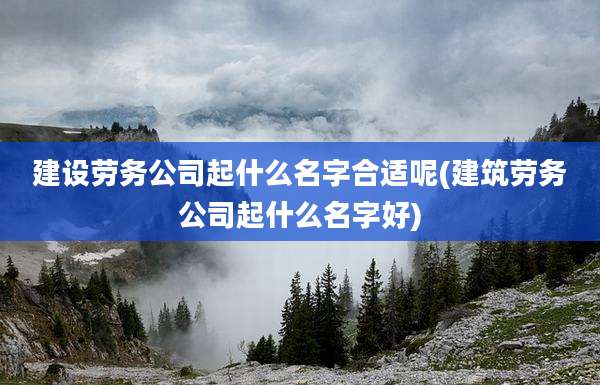 建设劳务公司起什么名字合适呢(建筑劳务公司起什么名字好)