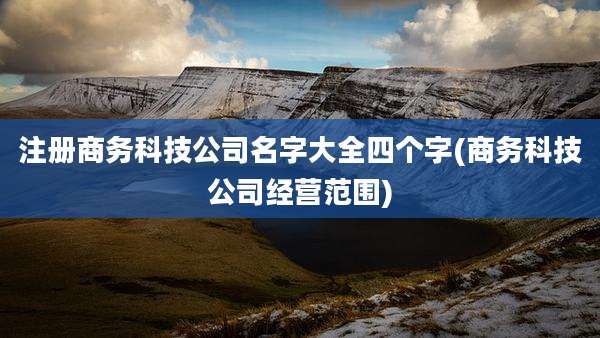 注册商务科技公司名字大全四个字(商务科技公司经营范围)