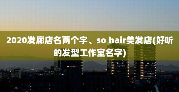 2020发廊店名两个字、so hair美发店(好听的发型工作室名字)