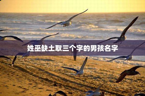 姓巫缺土取三个字的男孩名字