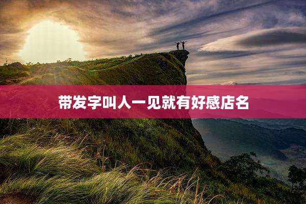 带发字叫人一见就有好感店名