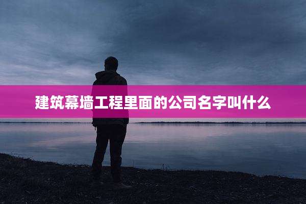 建筑幕墙工程里面的公司名字叫什么