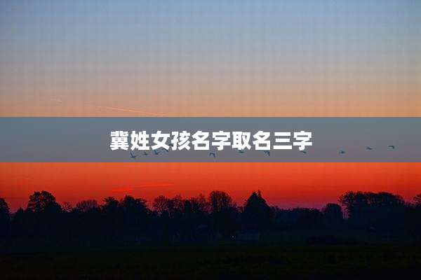 冀姓女孩名字取名三字