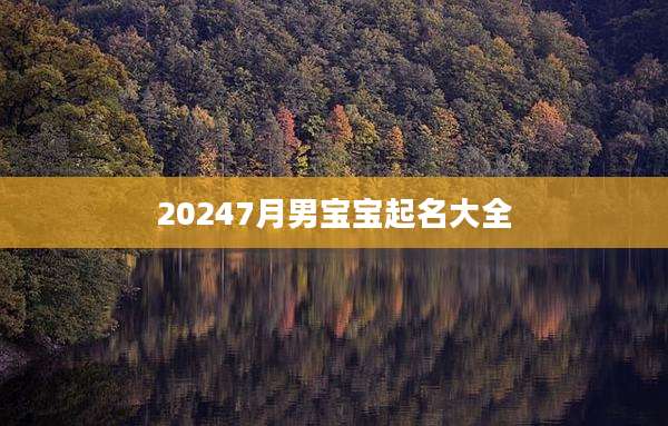20247月男宝宝起名大全
