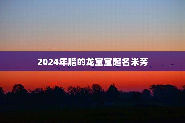 2024年腊的龙宝宝起名米旁