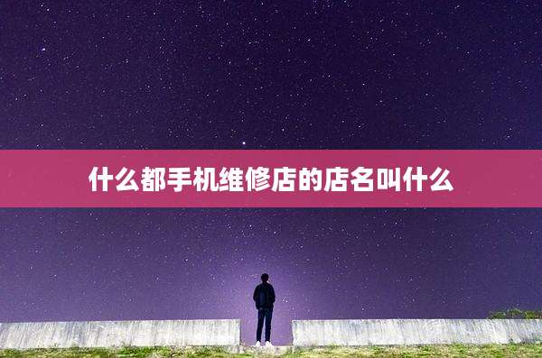 什么都手机维修店的店名叫什么