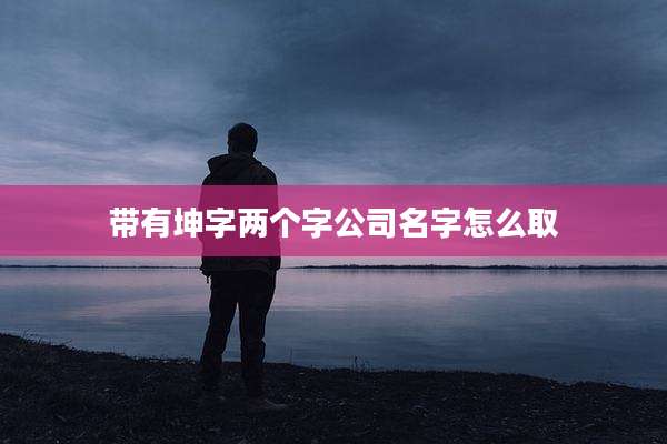 带有坤字两个字公司名字怎么取