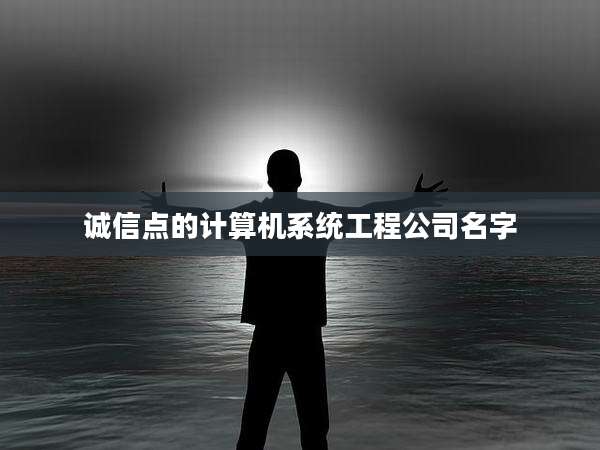 诚信点的计算机系统工程公司名字