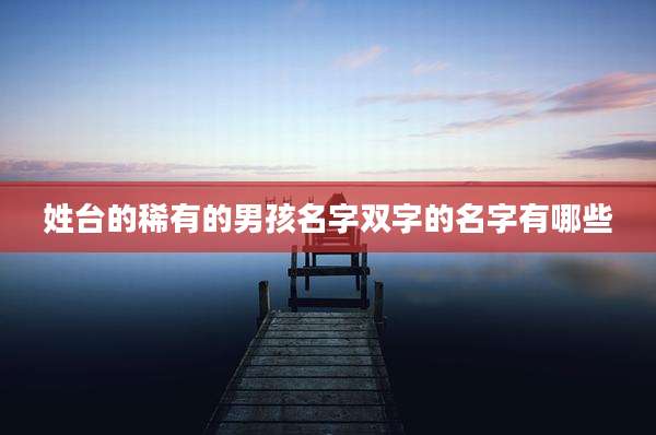 姓台的稀有的男孩名字双字的名字有哪些