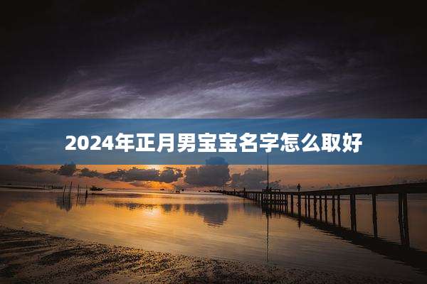 2024年正月男宝宝名字怎么取好
