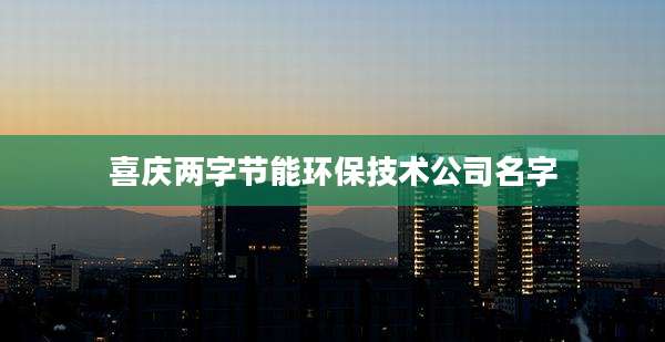喜庆两字节能环保技术公司名字