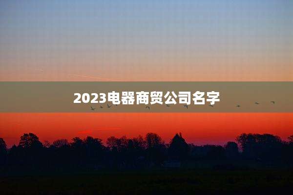 2023电器商贸公司名字
