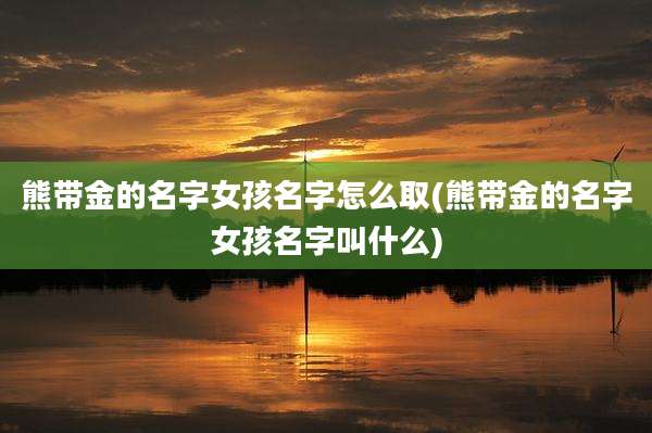 熊带金的名字女孩名字怎么取(熊带金的名字女孩名字叫什么)