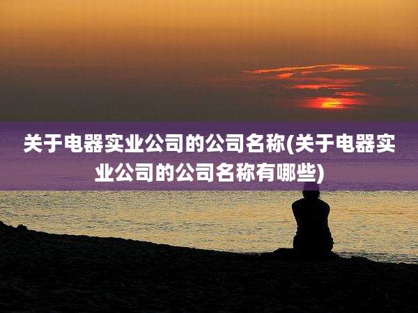 关于电器实业公司的公司名称(关于电器实业公司的公司名称有哪些)