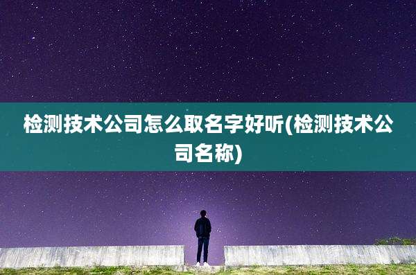 检测技术公司怎么取名字好听(检测技术公司名称)