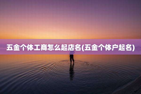五金个体工商怎么起店名(五金个体户起名)