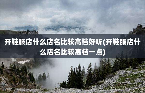 开鞋服店什么店名比较高档好听(开鞋服店什么店名比较高档一点)