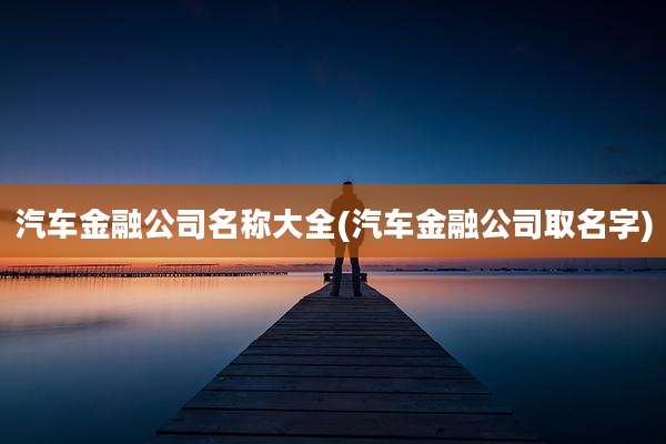 汽车金融公司名称大全(汽车金融公司取名字)