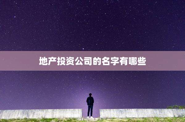 地产投资公司的名字有哪些