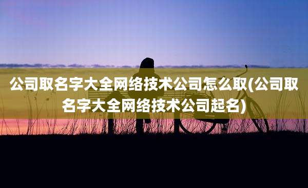 公司取名字大全网络技术公司怎么取(公司取名字大全网络技术公司起名)