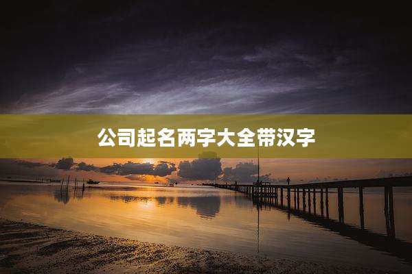 公司起名两字大全带汉字