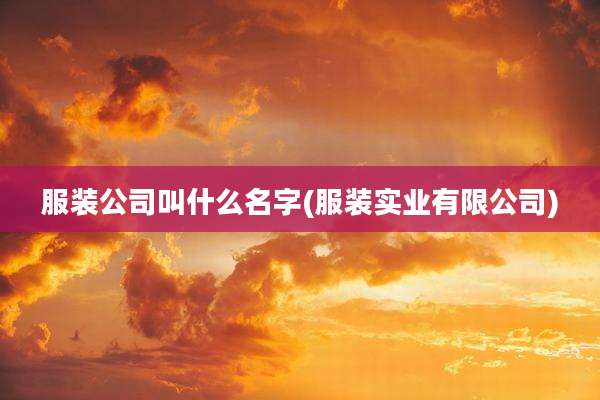 服装公司叫什么名字(服装实业有限公司)