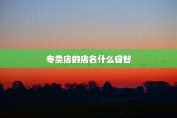 专卖店的店名什么睿智