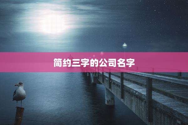 简约三字的公司名字