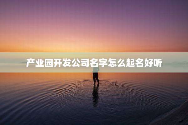 产业园开发公司名字怎么起名好听