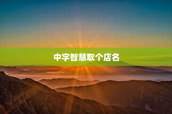 中字智慧取个店名