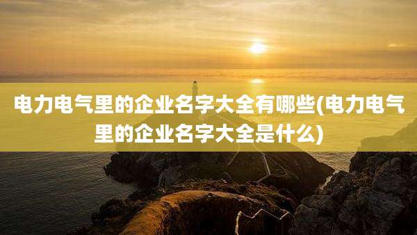 电力电气里的企业名字大全有哪些(电力电气里的企业名字大全是什么)