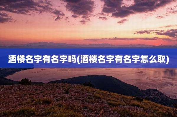 酒楼名字有名字吗(酒楼名字有名字怎么取)