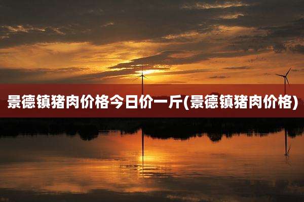 景德镇猪肉价格今日价一斤(景德镇猪肉价格)