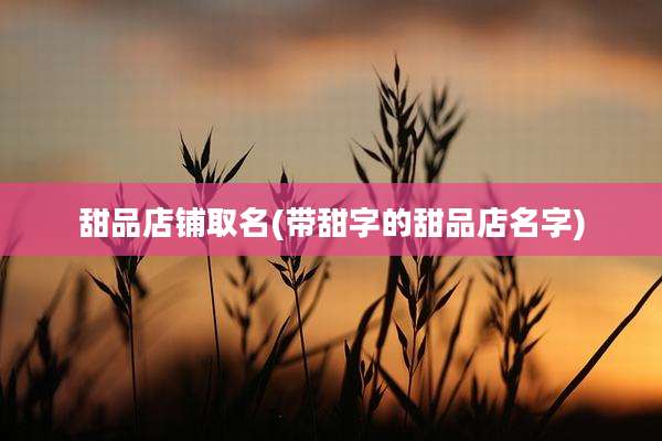 甜品店铺取名(带甜字的甜品店名字)